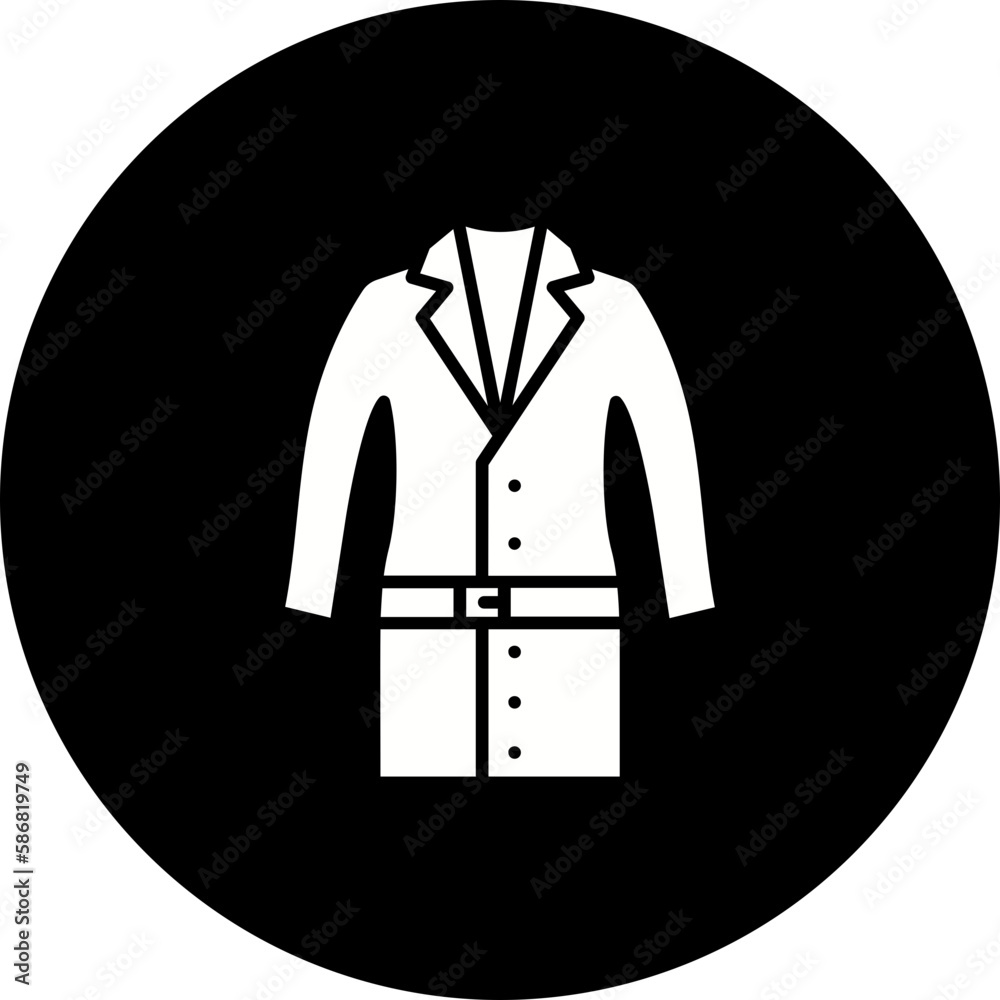 Long Coat Glyph Inverted Icon