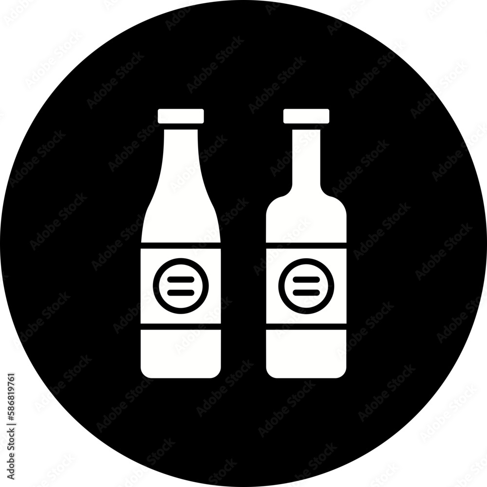 Wine Bottles Glyph Inverted Icon Wine Bottles Glyph Inverted Icon