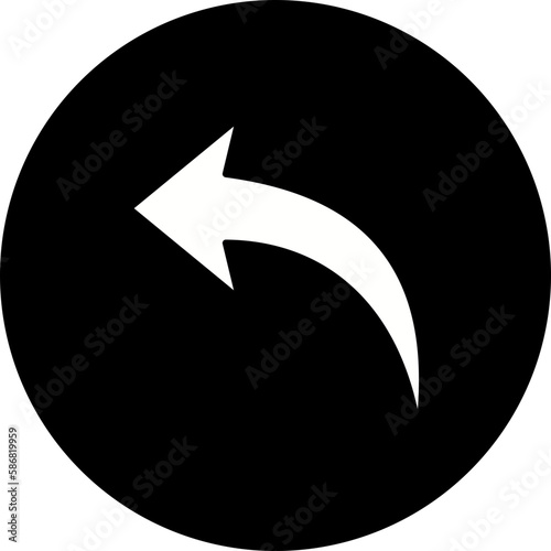 Up Left Glyph Inverted Icon