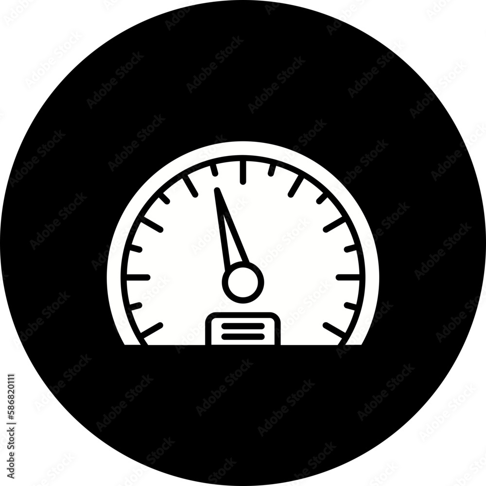 Speedometer Glyph Inverted Icon Speedometer Glyph Inverted Icon
