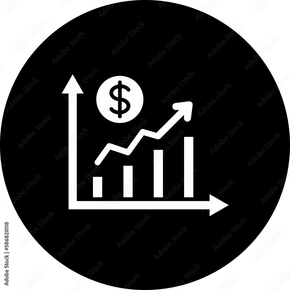 Profit Chart Glyph Inverted Icon Profit Chart Glyph Inverted Icon