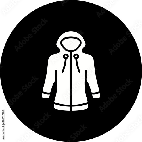 Raincoat Glyph Inverted Icon