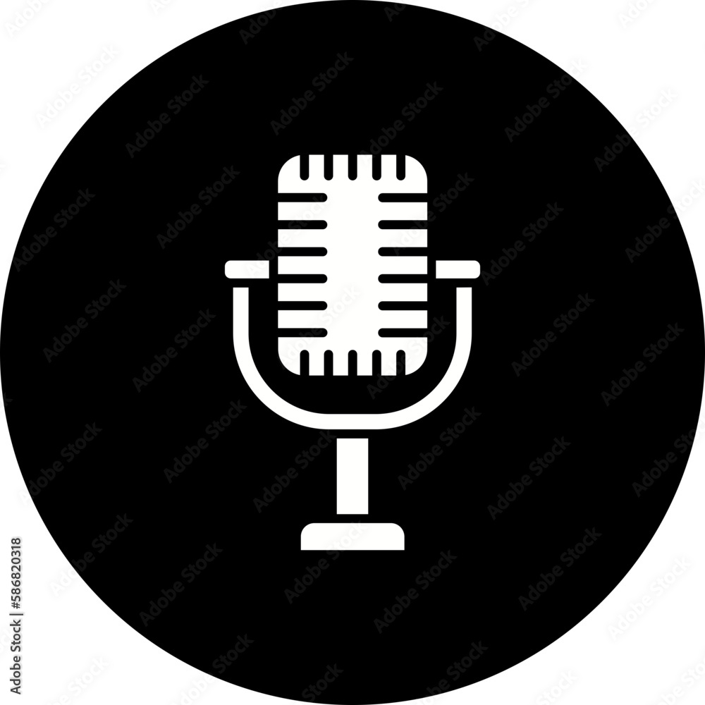 Microphone Glyph Inverted Icon Microphone Glyph Inverted Icon