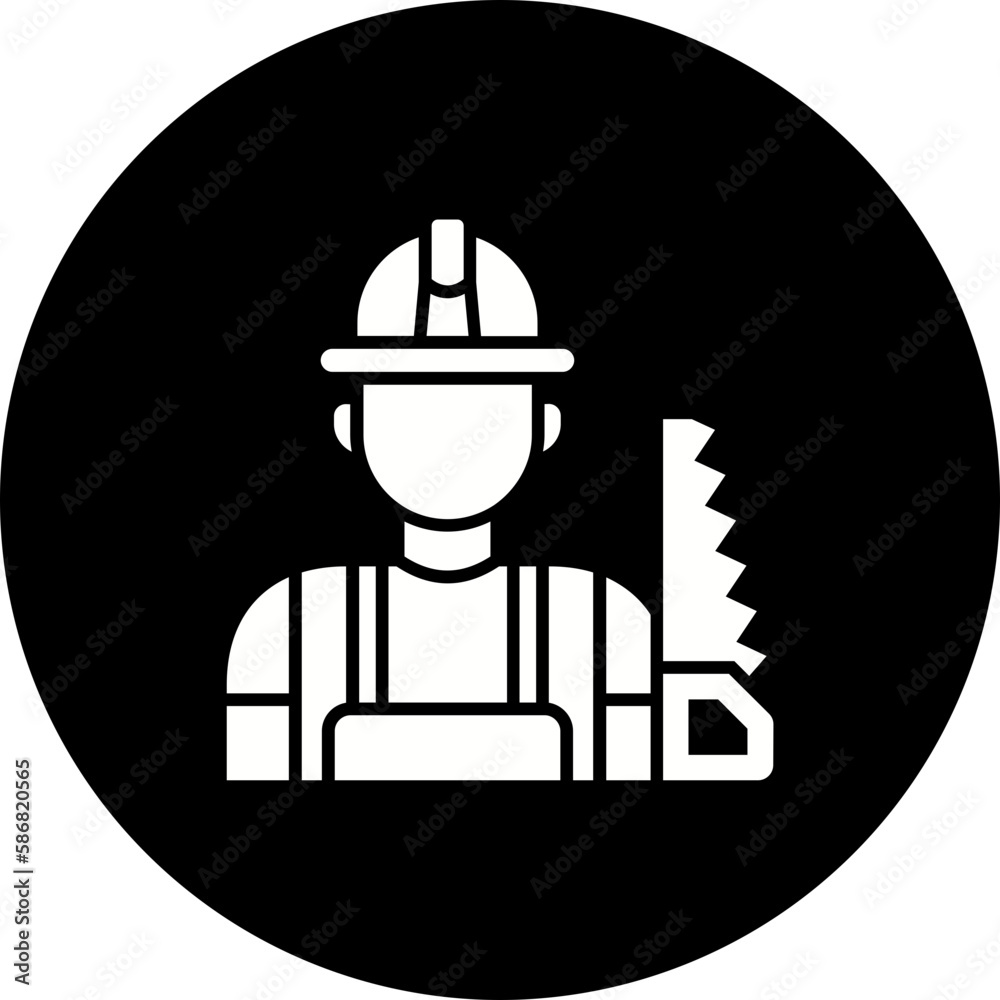 Carpenter Glyph Inverted Icon Carpenter Glyph Inverted Icon