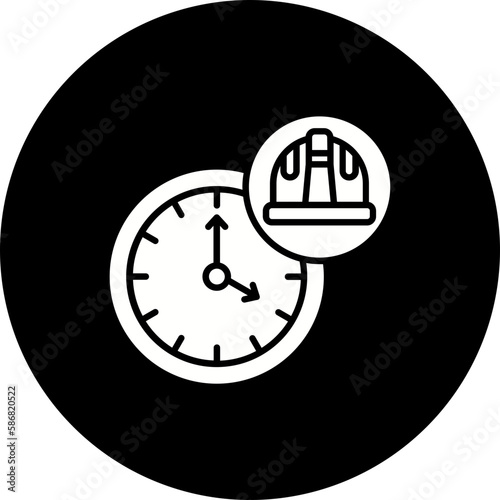 Working Hours Glyph Inverted Icon