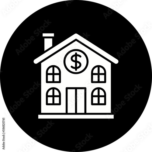 Home Price Glyph Inverted Icon