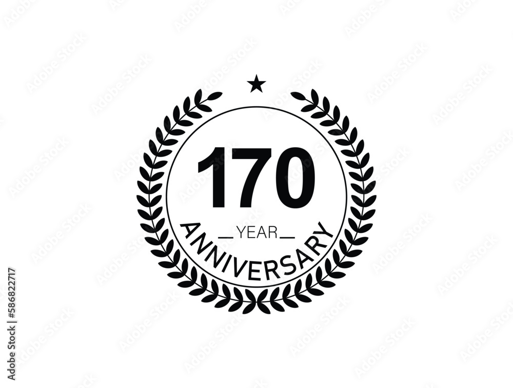 170 years anniversary logo template isolated on white, black and white background. 170th anniversary logo. 170 years anniversary logo template isolated on white, black and white background. 170th anniversary logo.