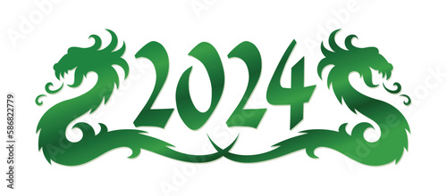 The symbol of 2024 with green dragons.
