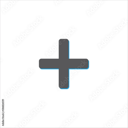 Plus or cross symbols. Add symbol. Stock vector illustration isolated on white background.