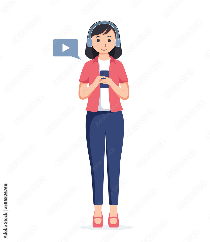 woman using smartphone isolated illustration woman using smartphone isolated illustration