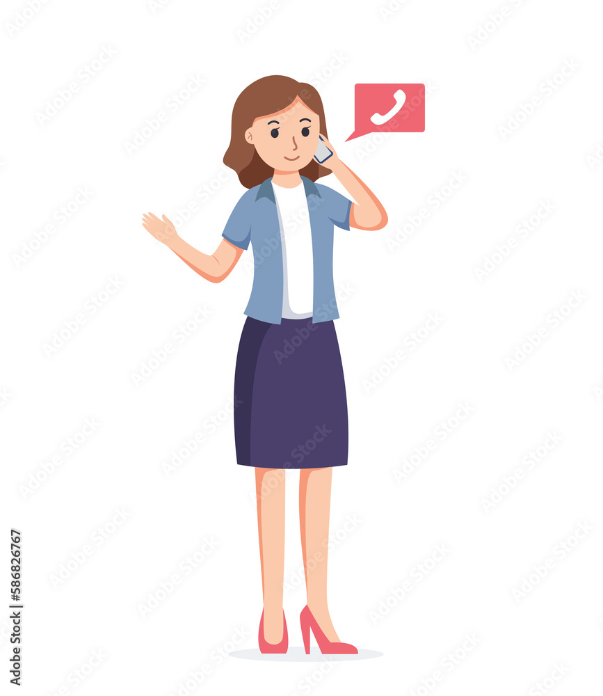 woman using smartphone isolated illustration woman using smartphone isolated illustration