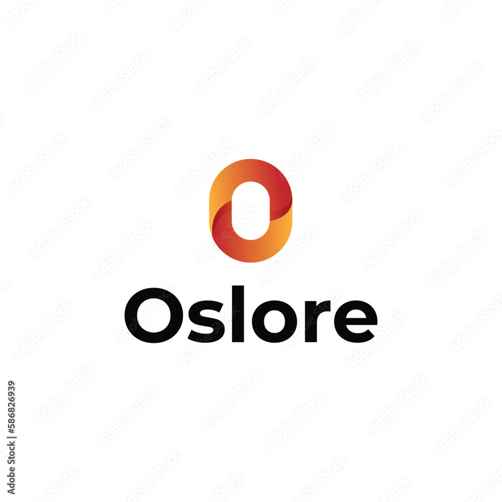 Fototapeta premium O letter modern logo design