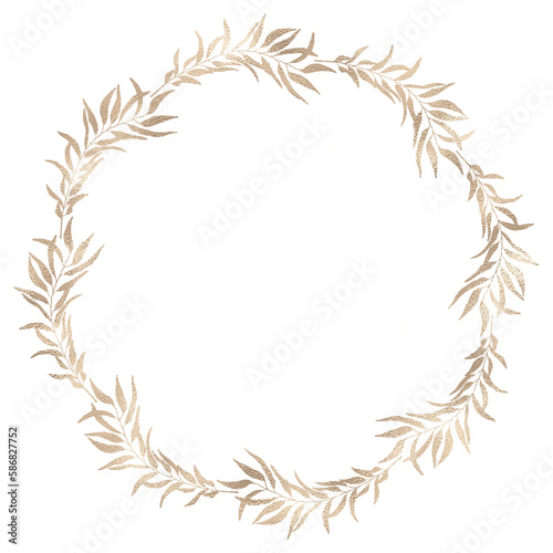 Floral gold wreath illustration