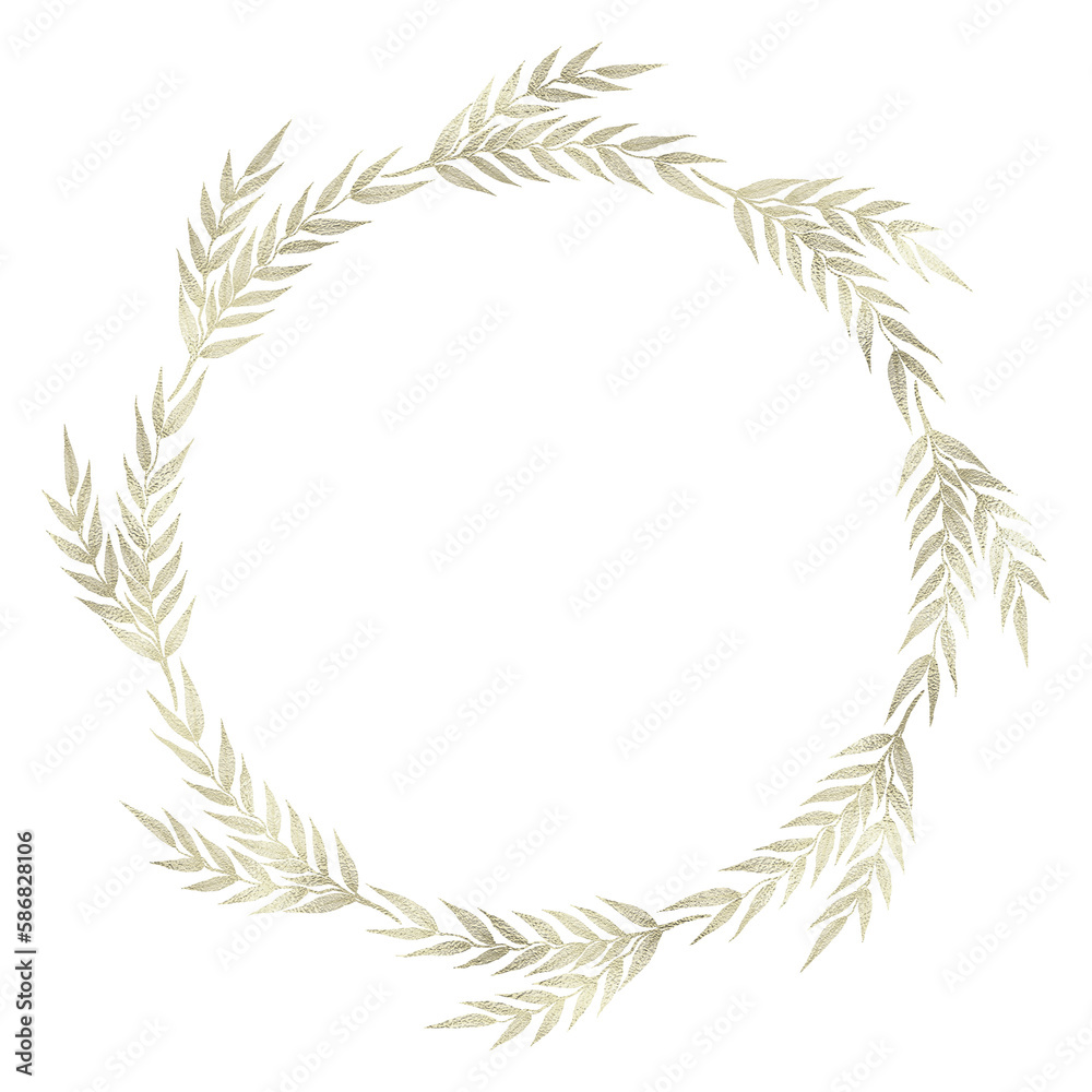 Floral gold wreath illustration Floral gold wreath illustration