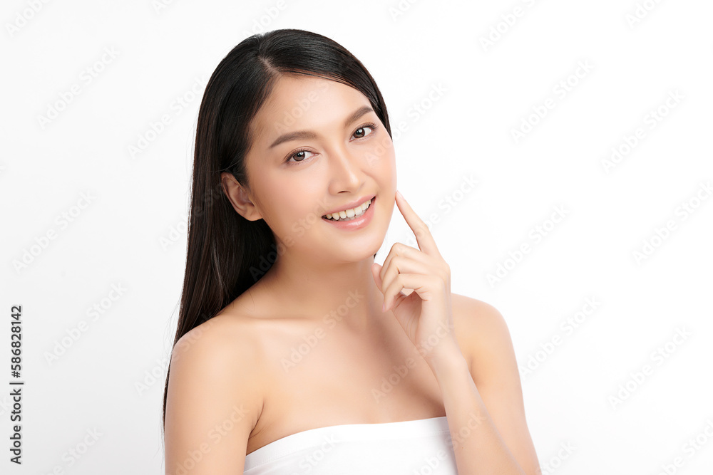 Beautiful young asian woman with clean fresh skin on white background, Face care, Facial treatment, Cosmetology, beauty and spa, Asian women portrait. Beautiful young asian woman with clean fresh skin on white background, Face care, Facial treatment, Cosmetology, beauty and spa, Asian women portrait.