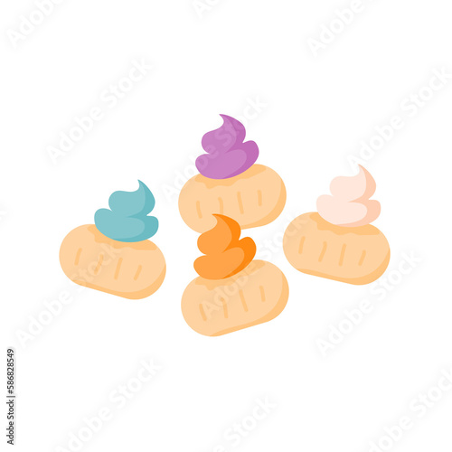 gem rose biscuit colorful icing sugar