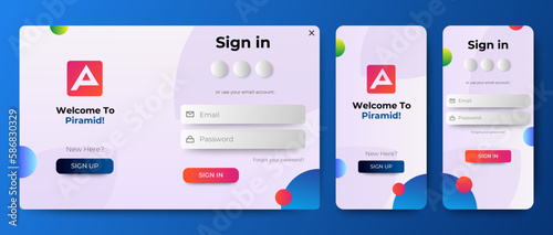 Login and Registration form templates with red color design. Mobile Sign Up and Sign In page. Professional web design, full set of elements. User-friendly design materials.