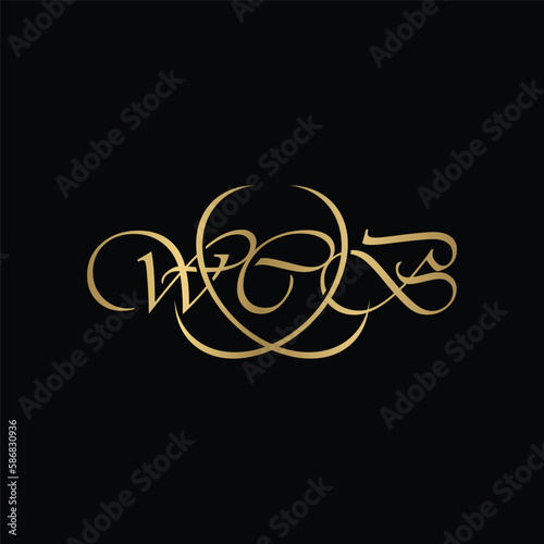 Creative abstract letter WCB logo design. photo