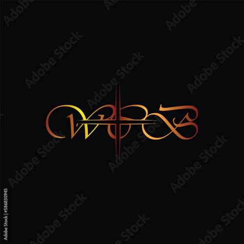 Creative abstract letter WCB logo design. photo