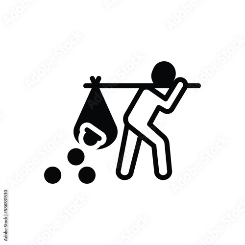Black solid icon for lose 