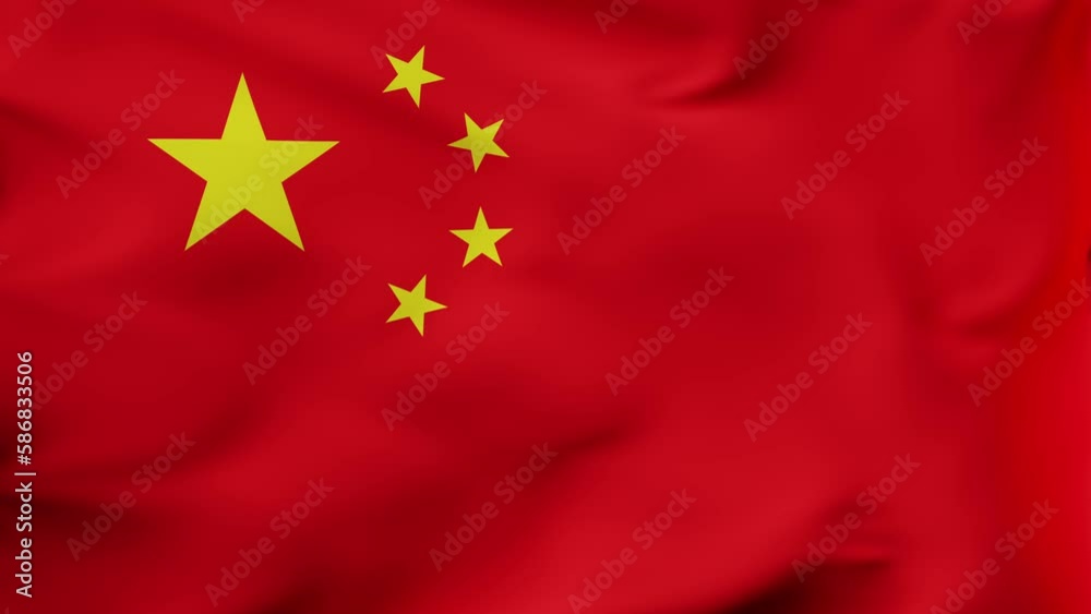 3D animation Flag Waving in slow motion Fill Frame - China 3D animation Flag Waving in slow motion Fill Frame - China