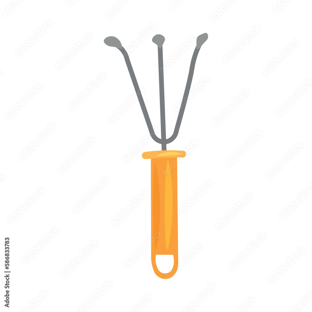 Obraz premium Gardener's rake on white background