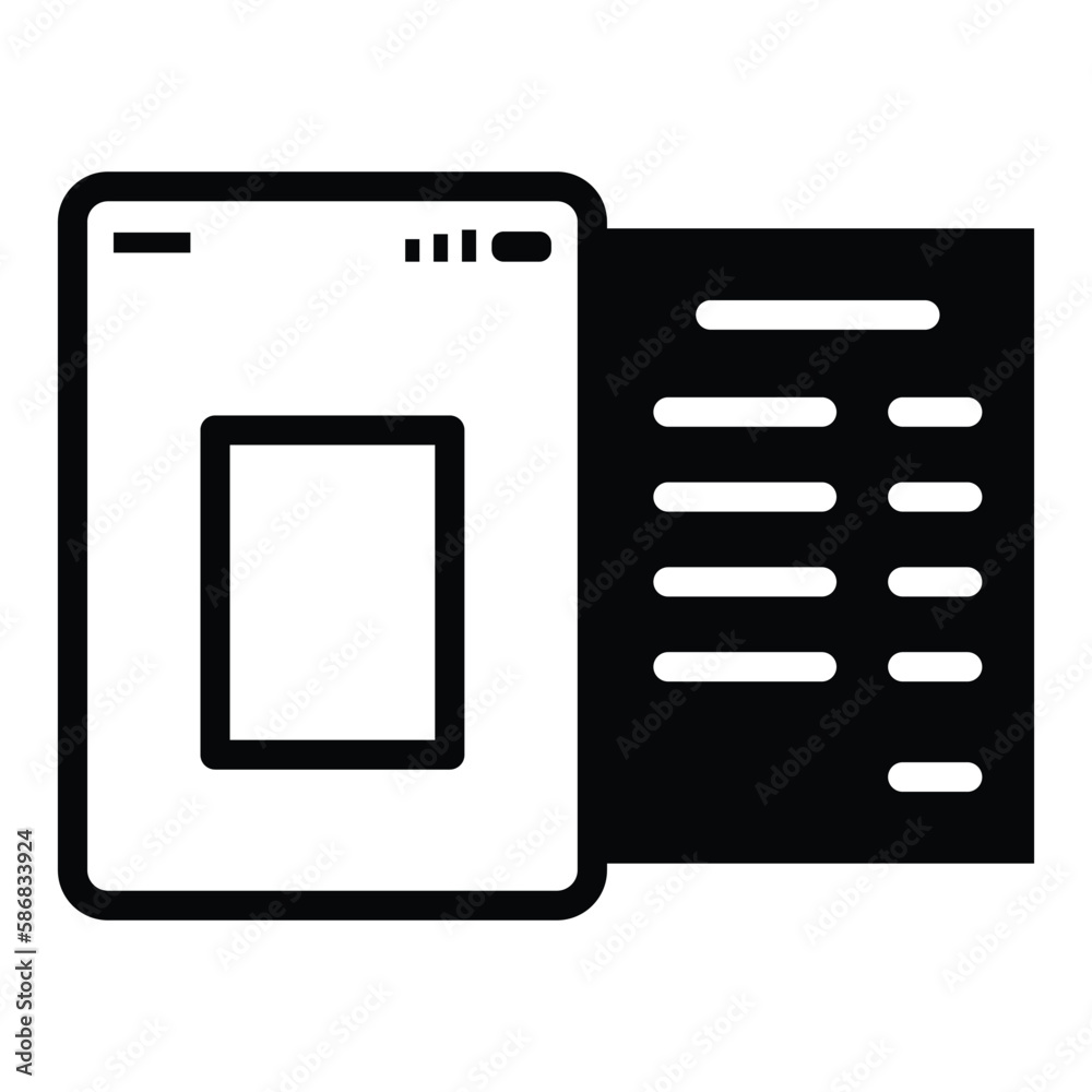 Service. Mini Statement vector icon illustration Service. Mini Statement vector icon illustration