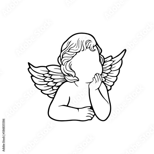 vector illustration of baby angel