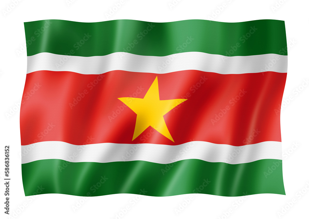 Suriname flag isolated on white Suriname flag isolated on white