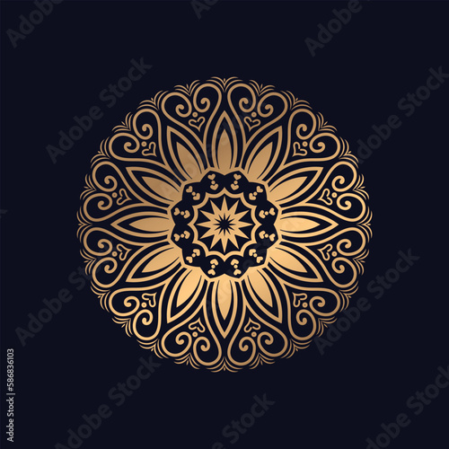 Gradient mandala background design vector