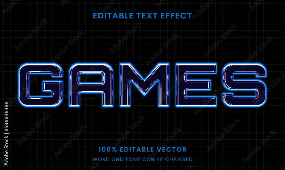 game light glowing neon led graphic style editable text effect	