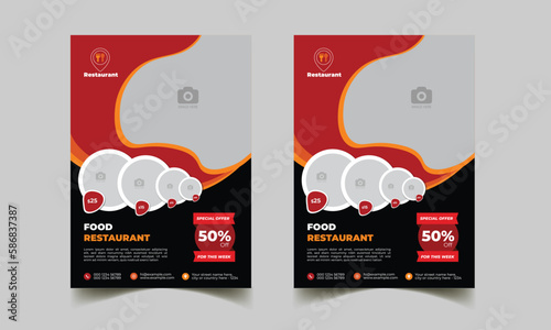 corporate a4 restaurant flyer template. 