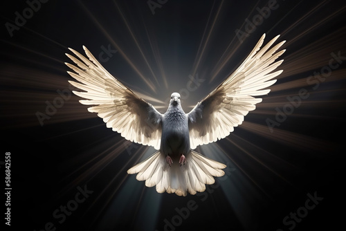 Dove of peace, banner, Generative AI