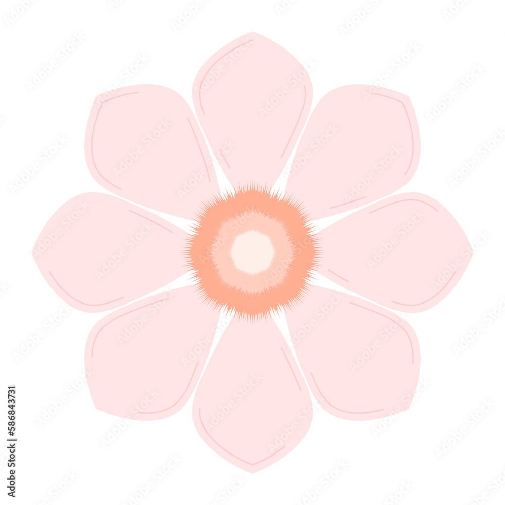Fototapeta premium Pastel flowers with eight petals.