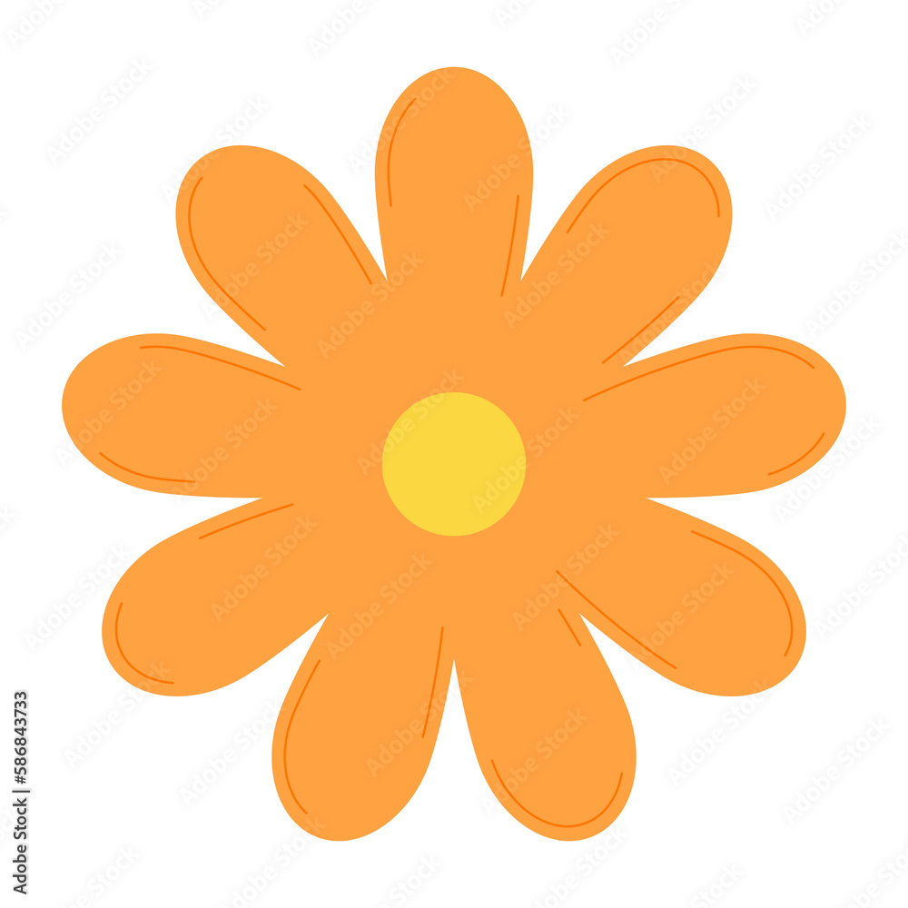 Orange flowers with nine petals. Orange flowers with nine petals.