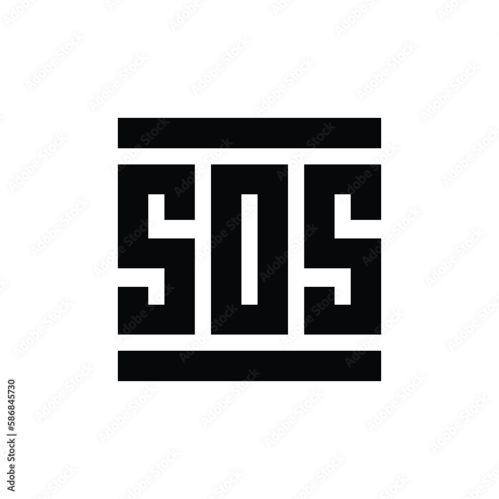 Obraz premium Letter SOS monogram logo design template vector