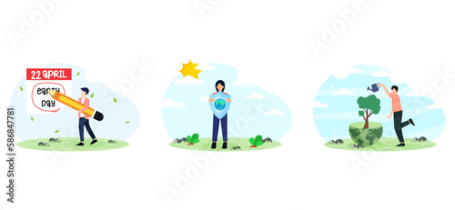 Earth Day Save the Planet Flat Bundle Design