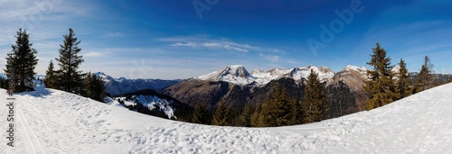 landscape with mountains and snow