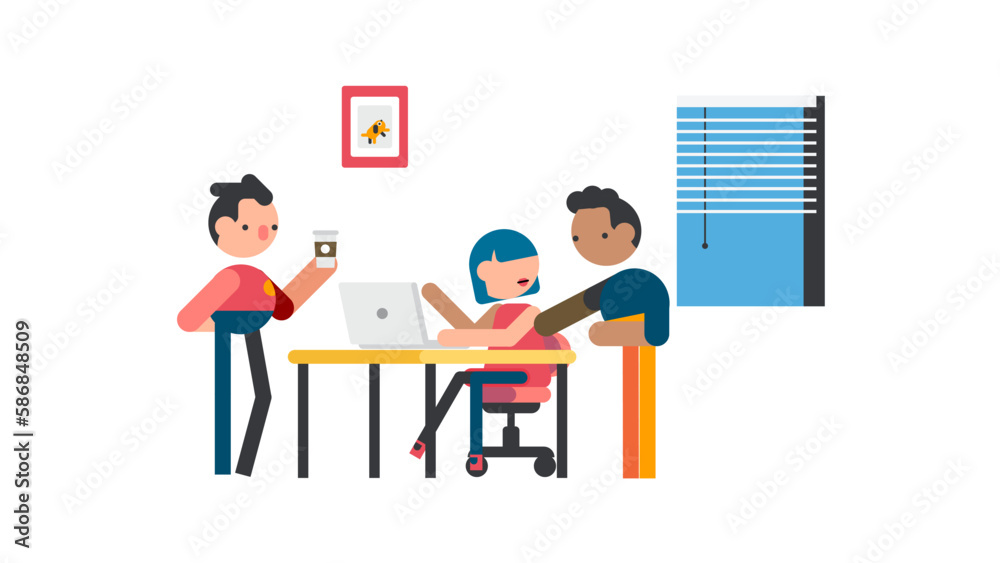 Employees planning and brainstorming illustration