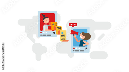 meeting online around the world illustration
