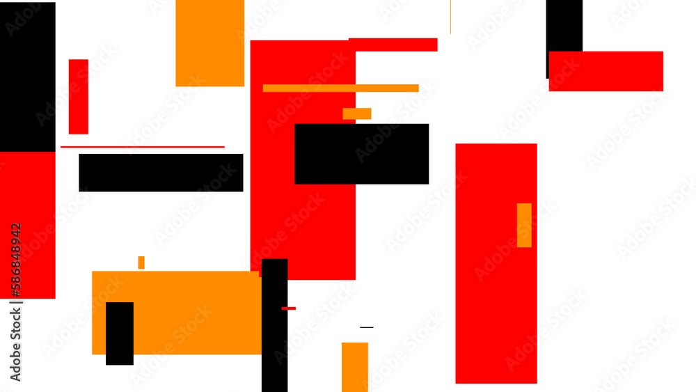 Obraz premium red black orange shapes over white background