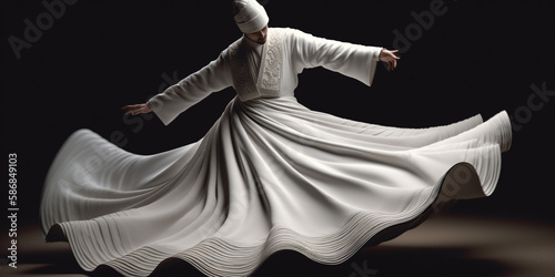 whirling dervish close up Generative AI