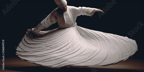whirling dervish close up Generative AI