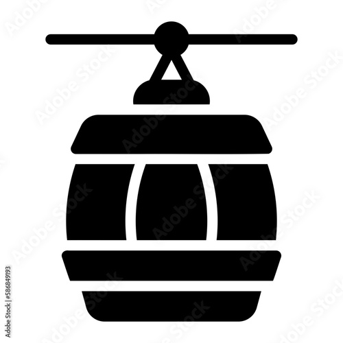 cable car glyph icon