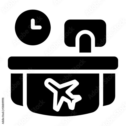 check in desk glyph icon photo