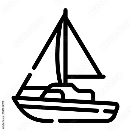 sailing boat line icon