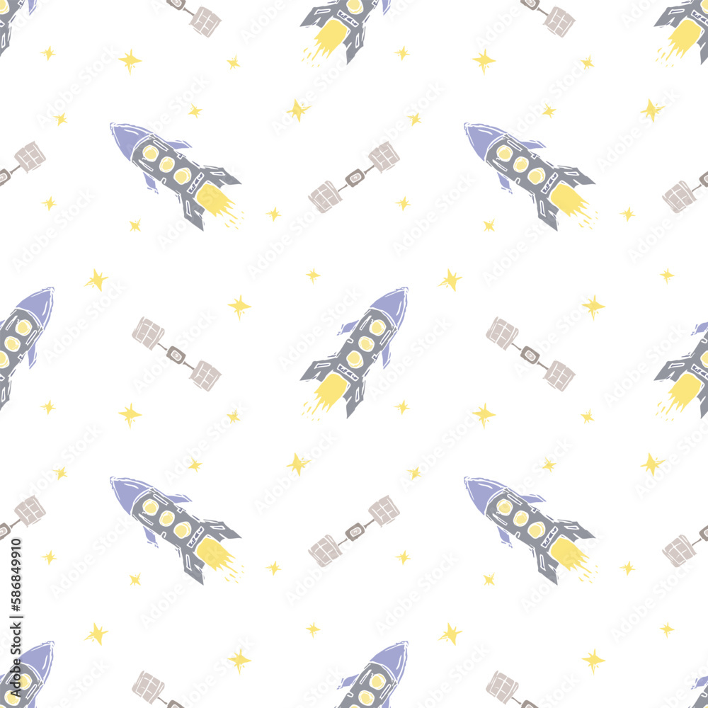 Seamless space pattern. Cosmos background. Doodle vector space illustration Seamless space pattern. Cosmos background. Doodle vector space illustration