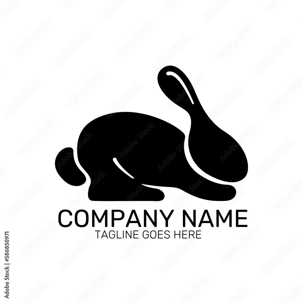 Fototapeta premium Rabbit. Logo design. Template. Icon. Vector minimalist illustration.