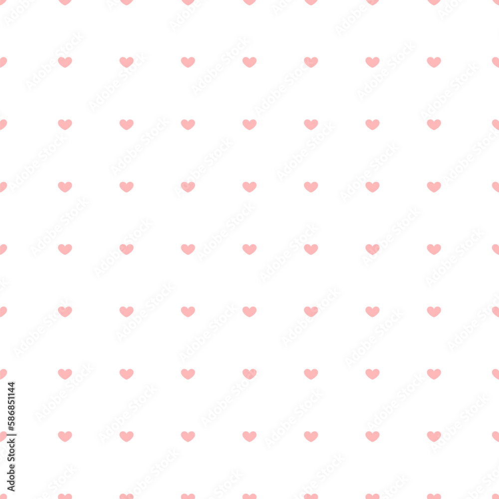 Cute pink hearts polka dot seamless pattern. Valentine's day, love, card, print, tag, label, wallpaper, background, banner, etc. Cute pink hearts polka dot seamless pattern. Valentine's day, love, card, print, tag, label, wallpaper, background, banner, etc.