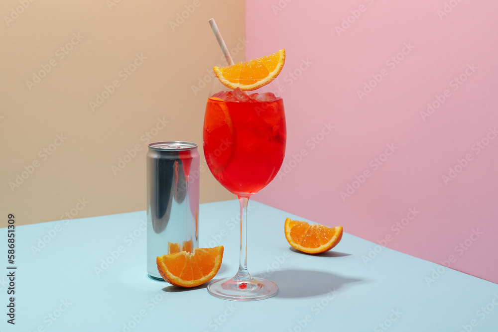 Glass of Aperol Spritz, delicious summer cocktail Glass of Aperol Spritz, delicious summer cocktail